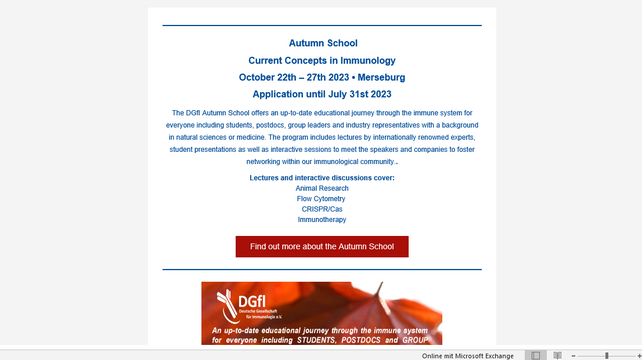 Autumn School Current Concepts in Immunology